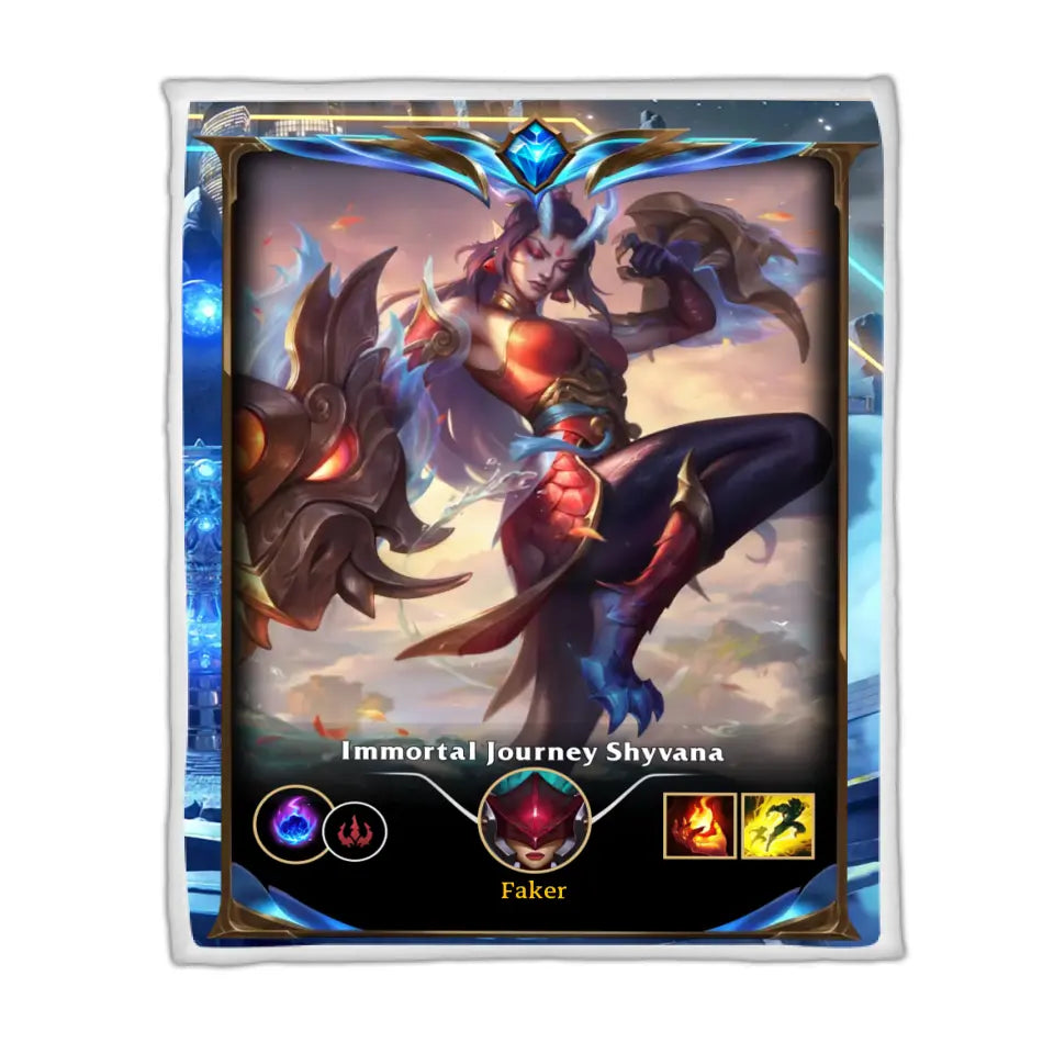 LOL Fanart Shyvana Season 2024 - Sherpa Blanket Special Edition