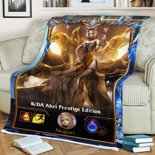 LOL Fanart Ahri Sherpa Blanket 2022 Special Edition