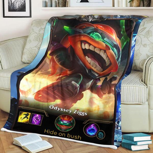 LOL Fanart Ziggs Sherpa Blanket 2022 Special Edition