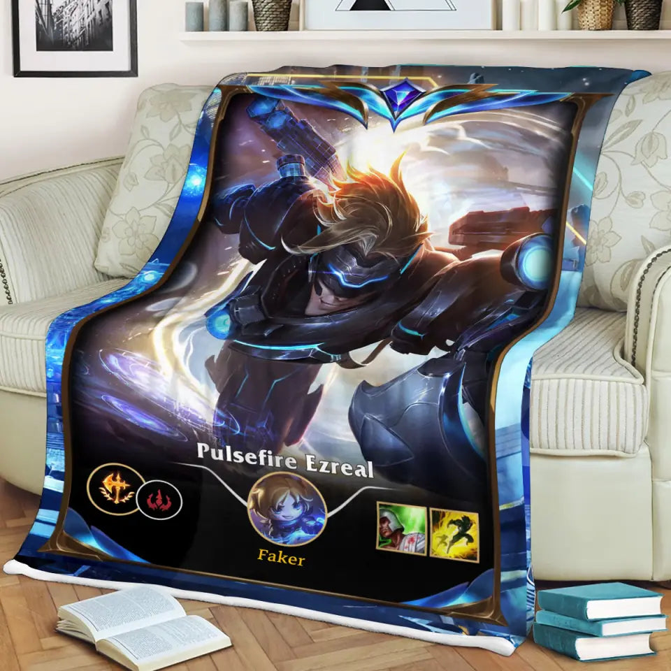 LOL Fanart Ezreal Season 2024 - Sherpa Blanket Special Edition